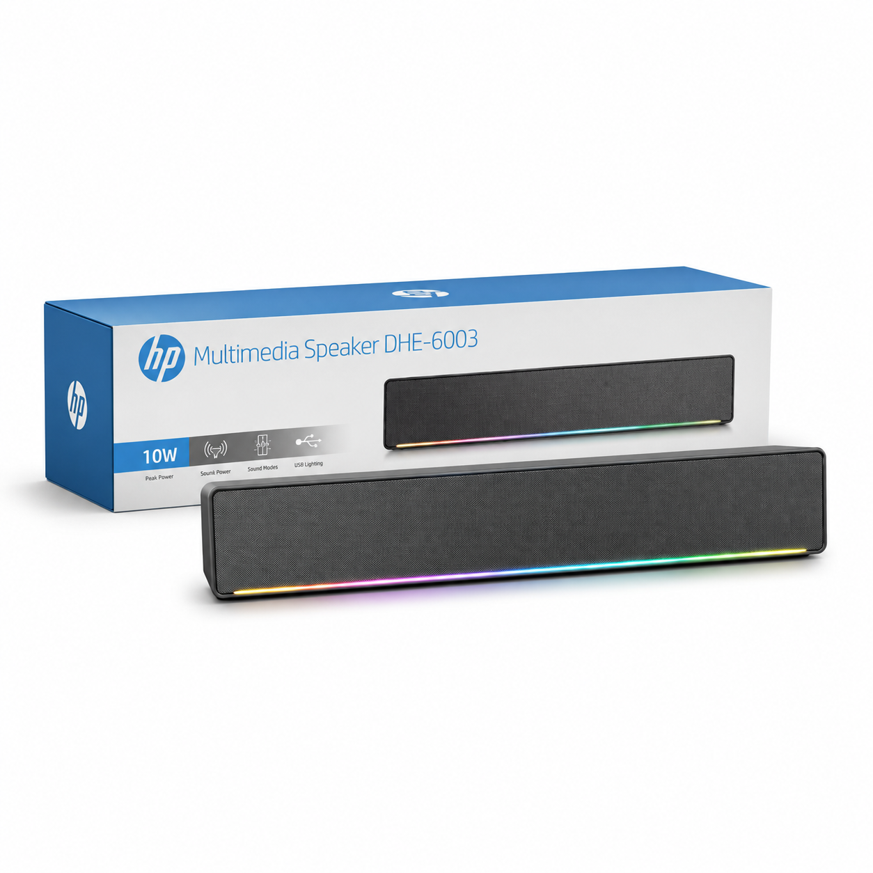 Soundbar HP Multimedia Stereo con Luces Rgb 6 Watts DHE-6003