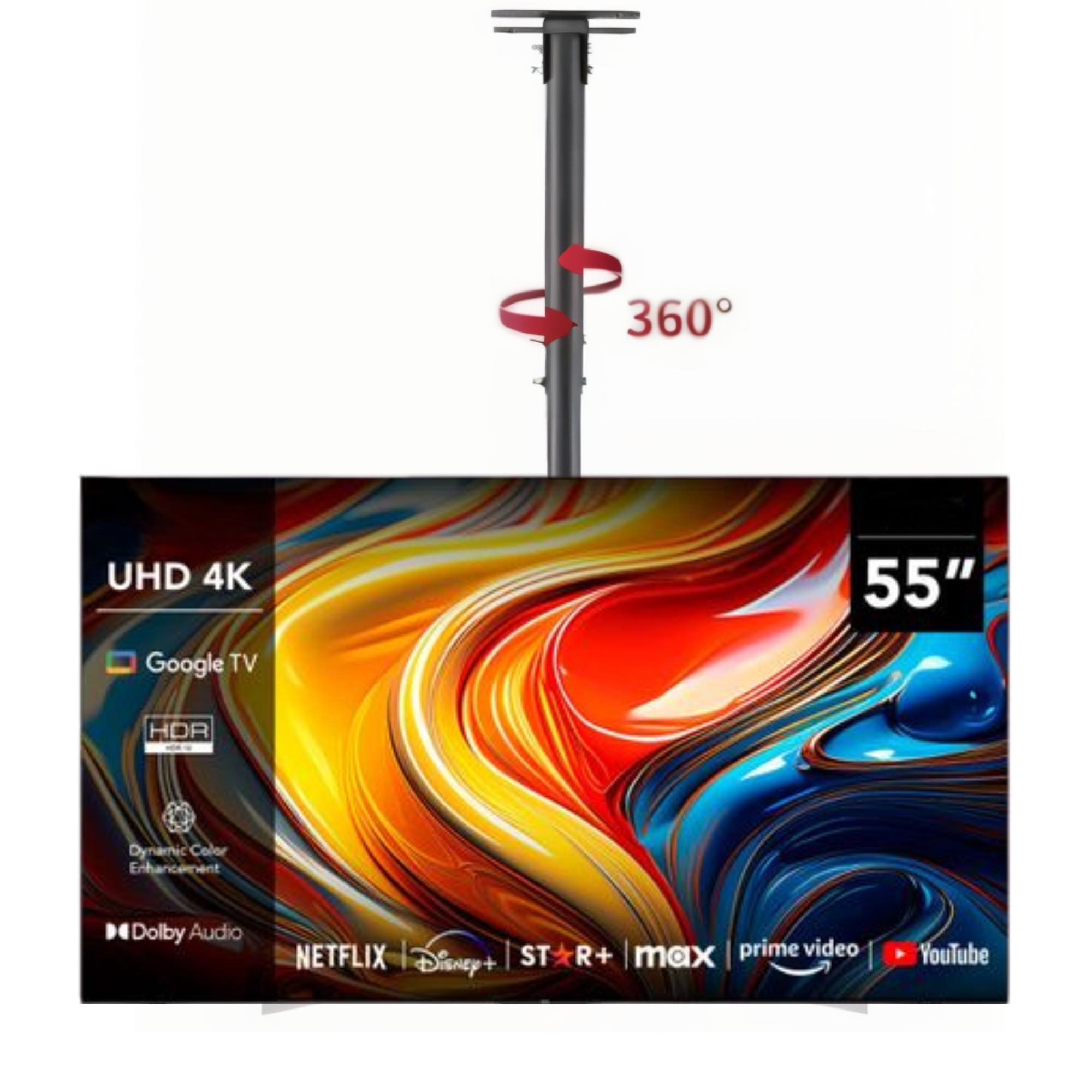 Soporte de TV de 32" a 55" para Techo de Acero Reforzado K89