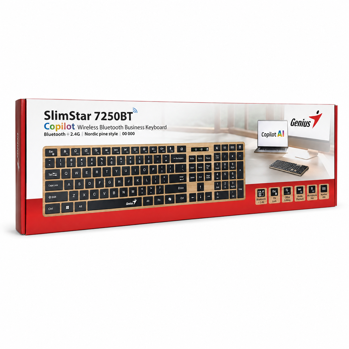 Teclado Dual Wireless Bluetooth + USB 2G Slimstar Copilot AI