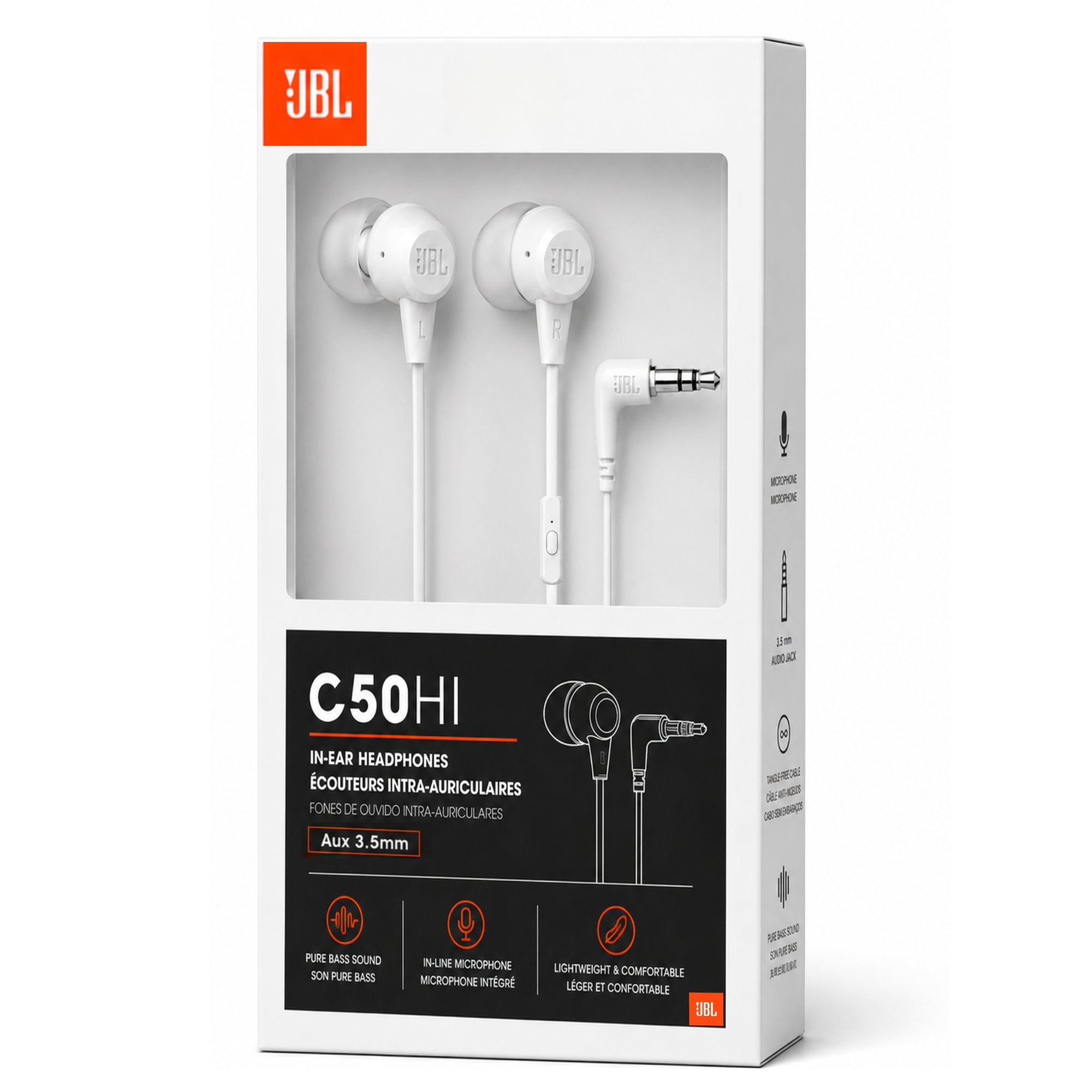 Audifono JBL In Ear con Manos Libre Harman C50 Hi Bass White