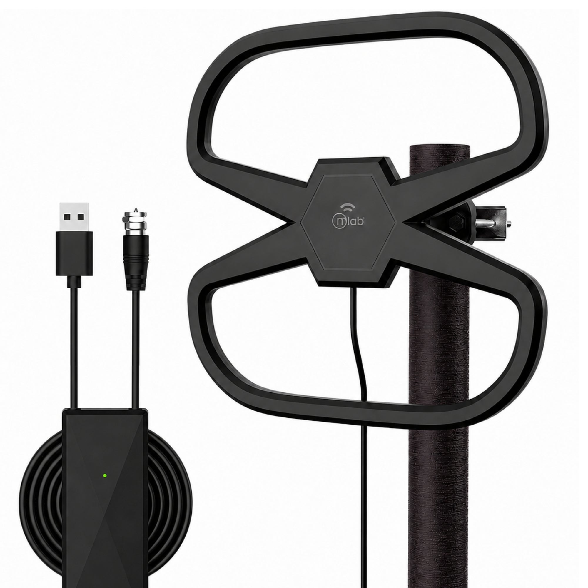 Antena de TV Digital HDTV Amplificada 32DBI / 10MT / Ext-Int