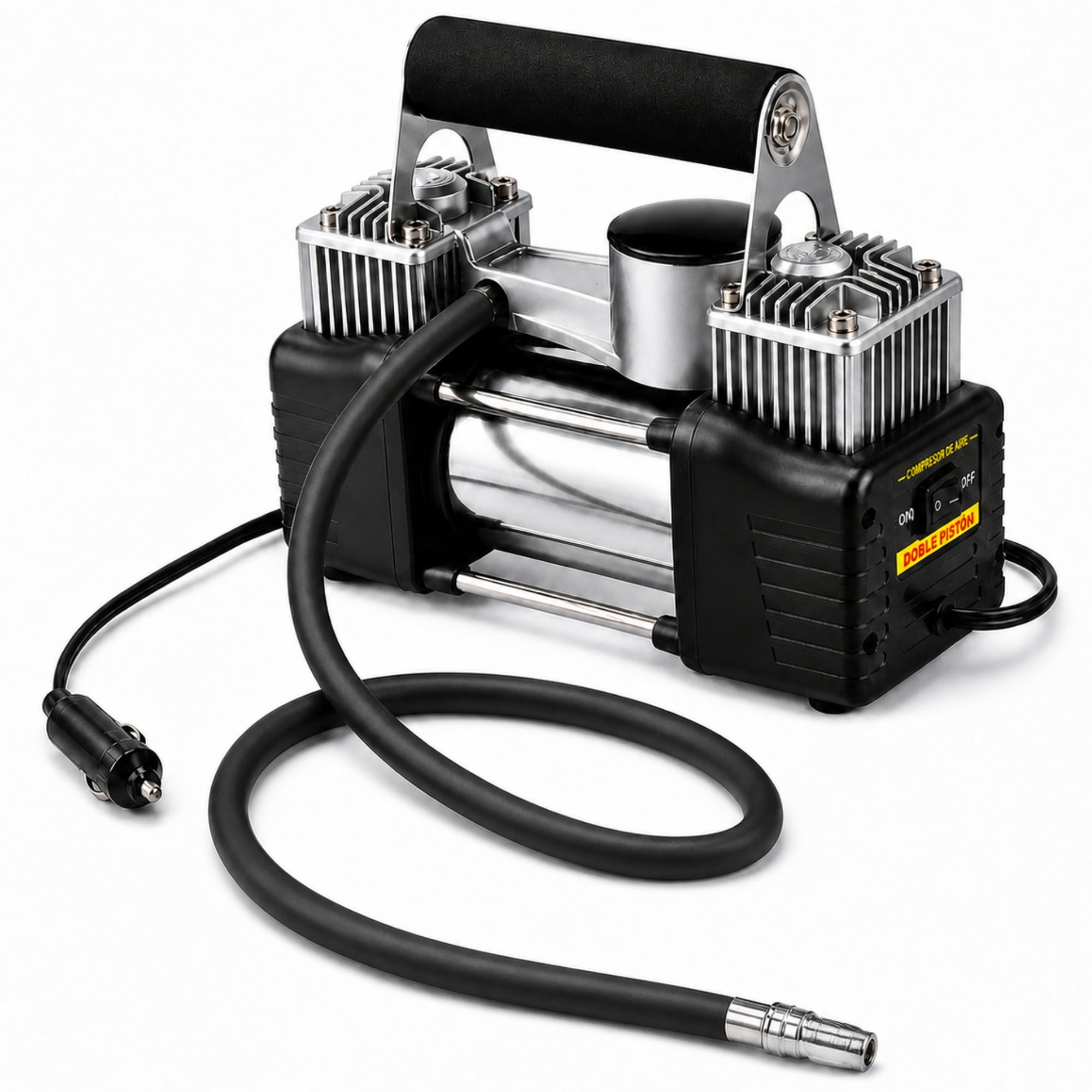 Compresor de Aire para Autos 12V Doble Cilindro 150 PSI Max
