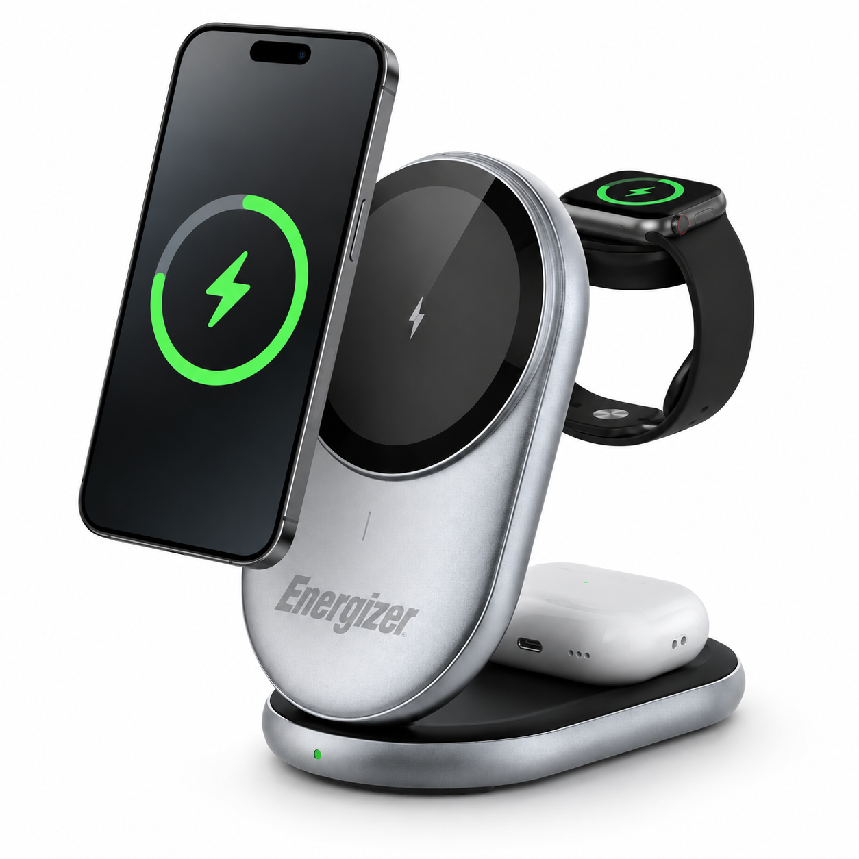 Base de Carga Inalámbrica Magnética Energizer 15W  3en1