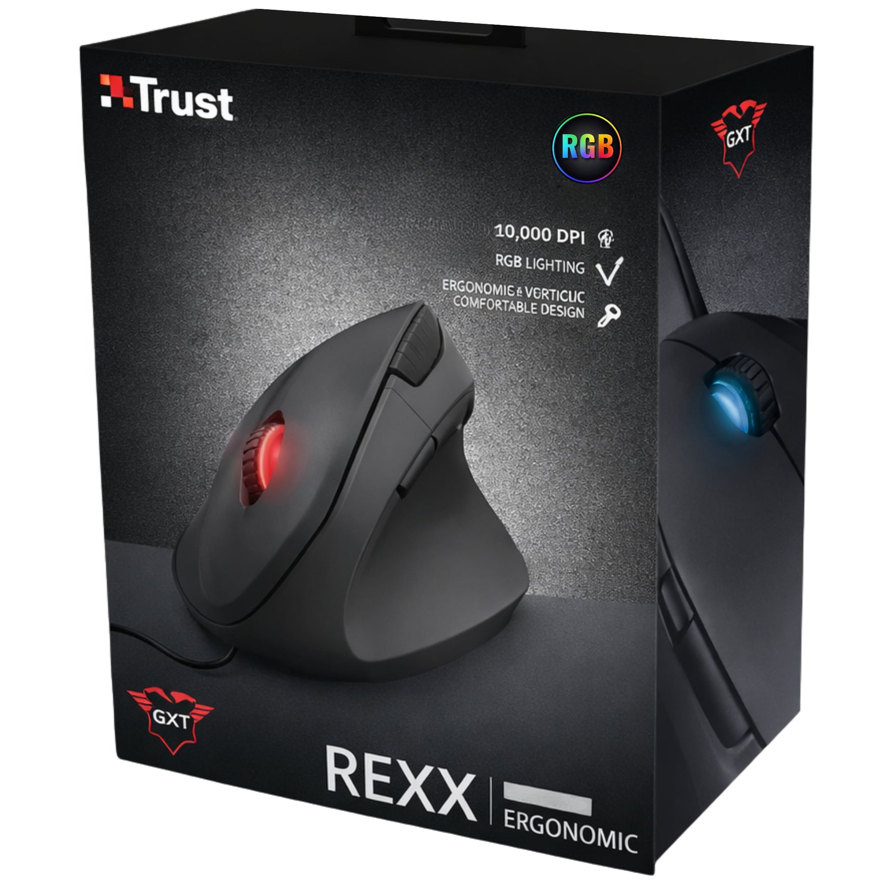 Mouse Gamer Vertical Pro Trust Gxt 144 Rexx 10.000 Dpi 22991