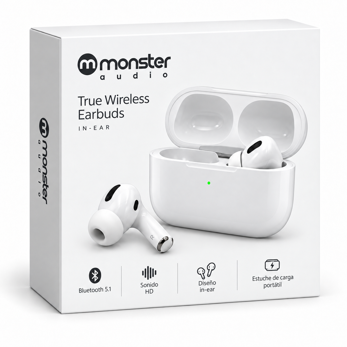 Audífono In Ear Monster Audio Bluetooth TWS Blancos