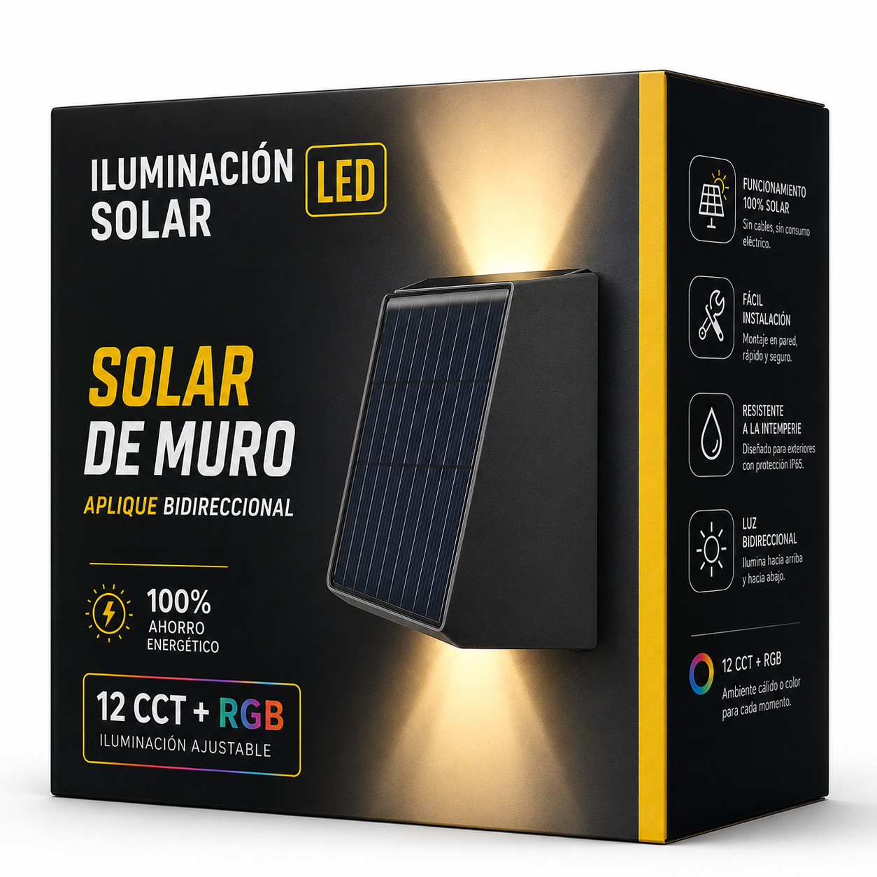 LAMPARA DE MURO SOLAR APLIQUE BIDIRECCIONAL 175415