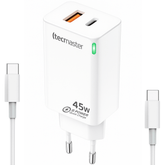 Cargador Pared 45W GAN PD Type-C + USB Tecmaster SEC 200540