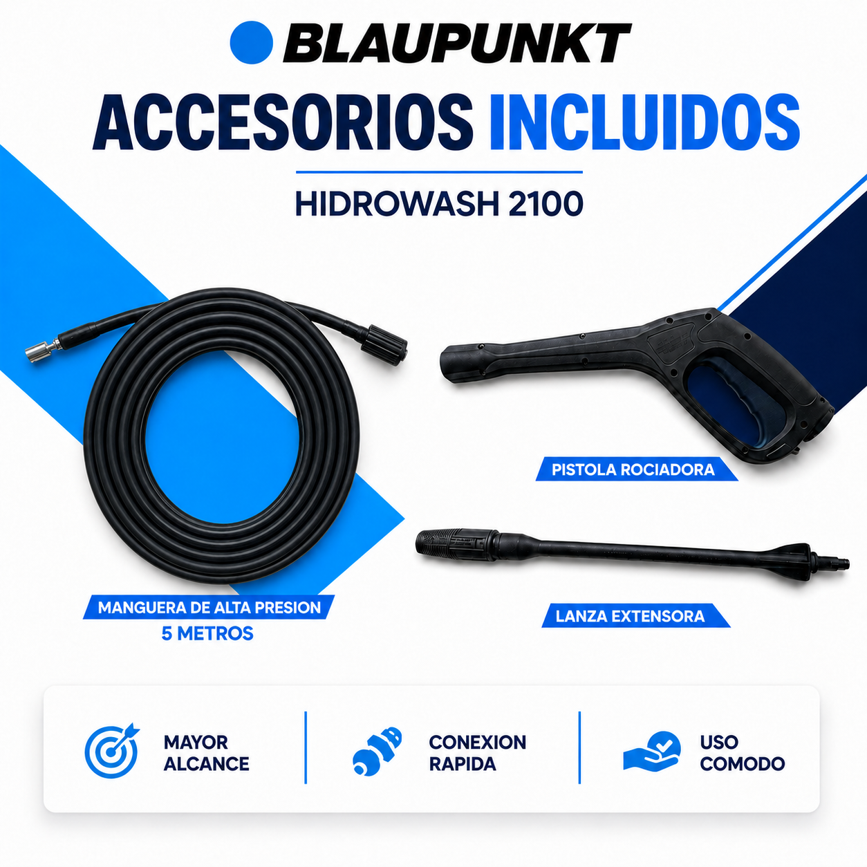 Hidrolavadora Blaupunkt High Pressure 450L/H Hidrowash 2100W