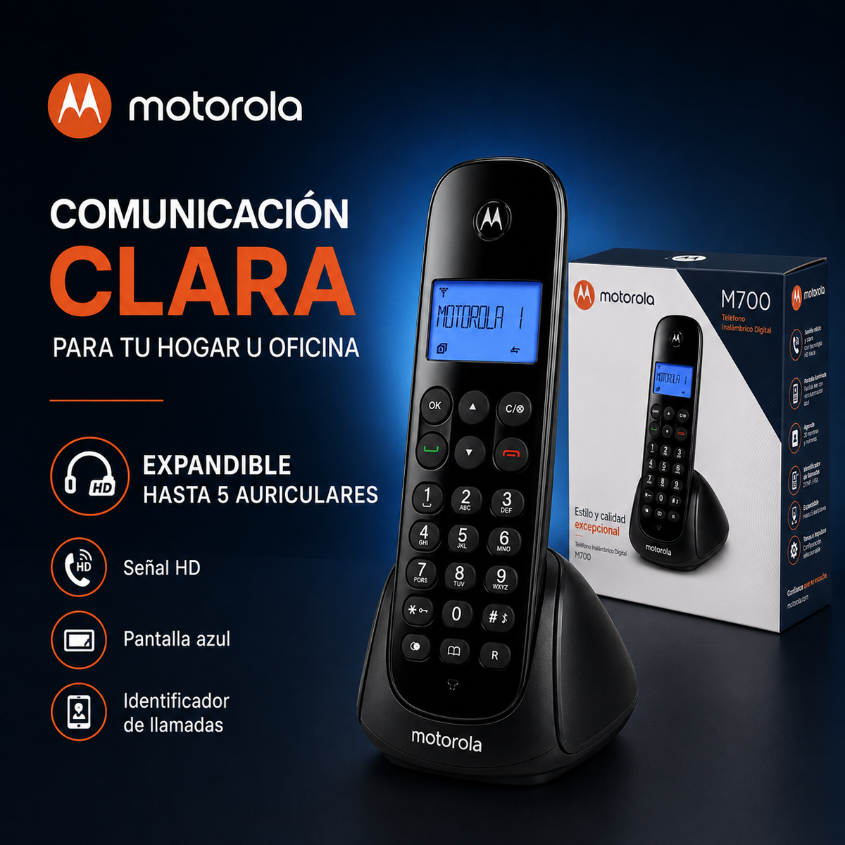 Telefono Inalambrico Motorola M700 Señal HD Profesional