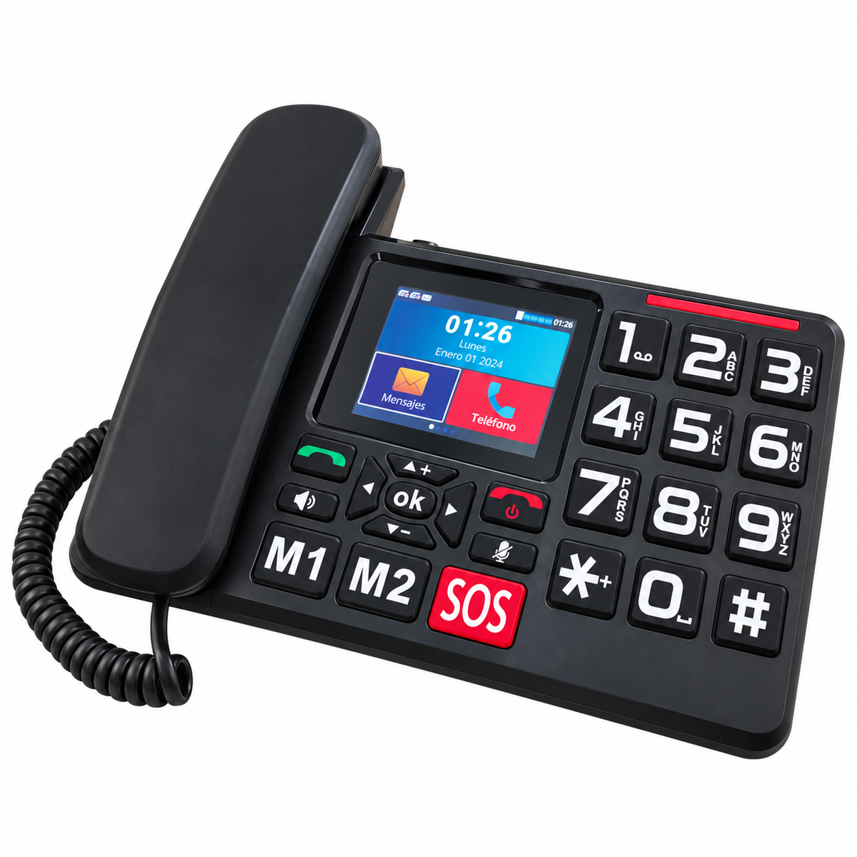 Teléfono Senior de Mesa 4G LTE con Pantalla y Botón S O S