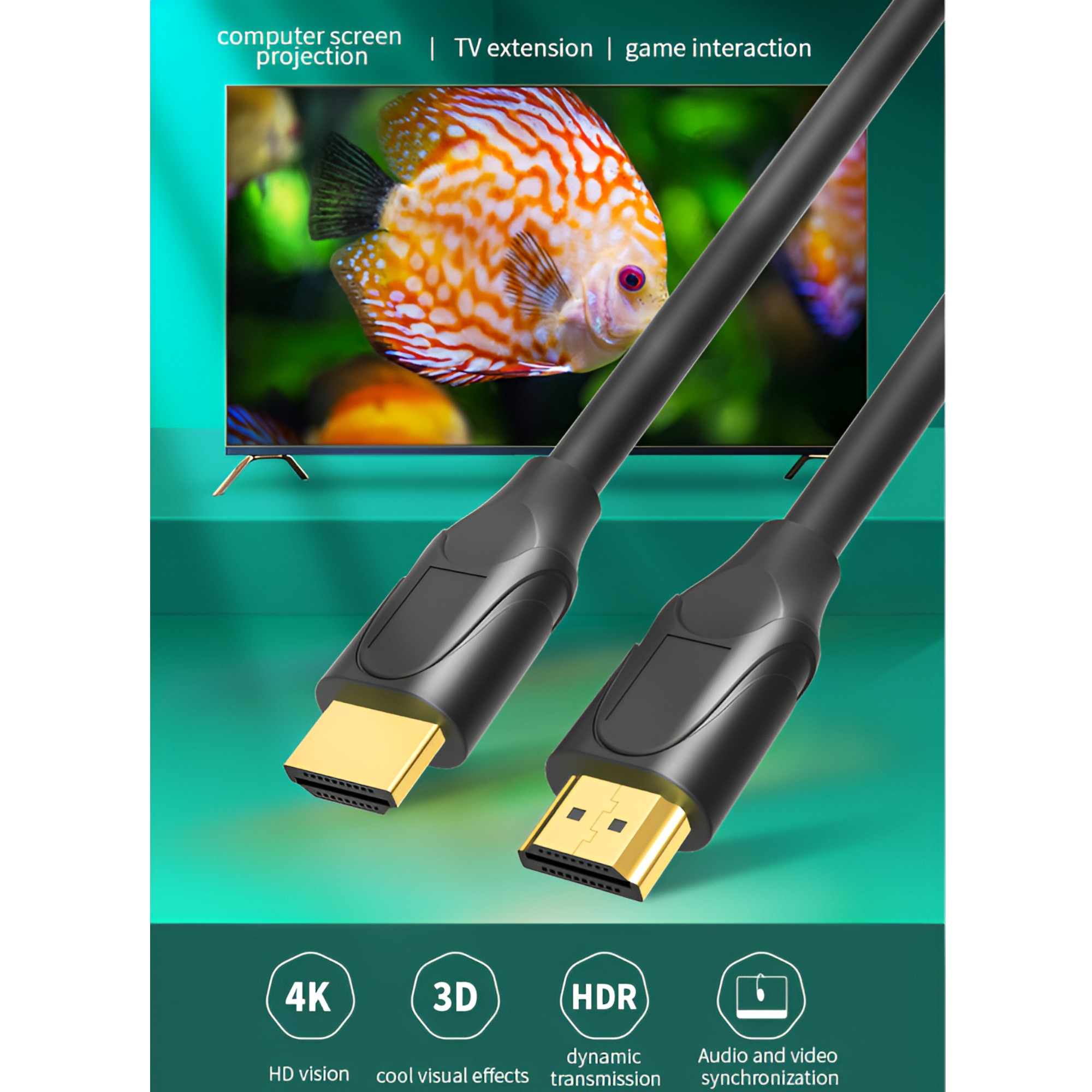 Cable HDMI Profesional 6 MT Ulink v2.0 Ultra HD 4K 3D HDR+