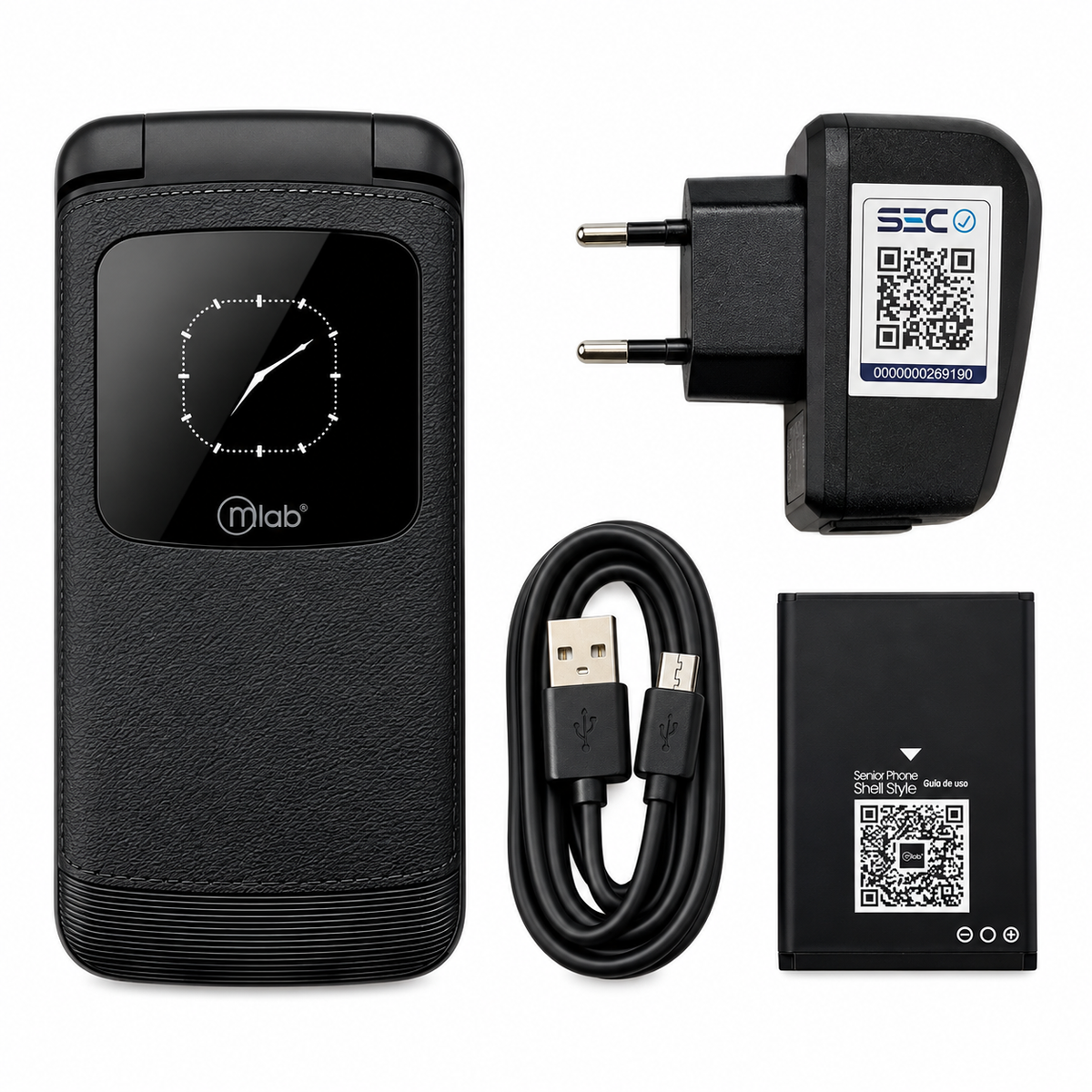 Teléfono Senior 4G de Adulto Mayor con Boton S. O. S MLAB-BK