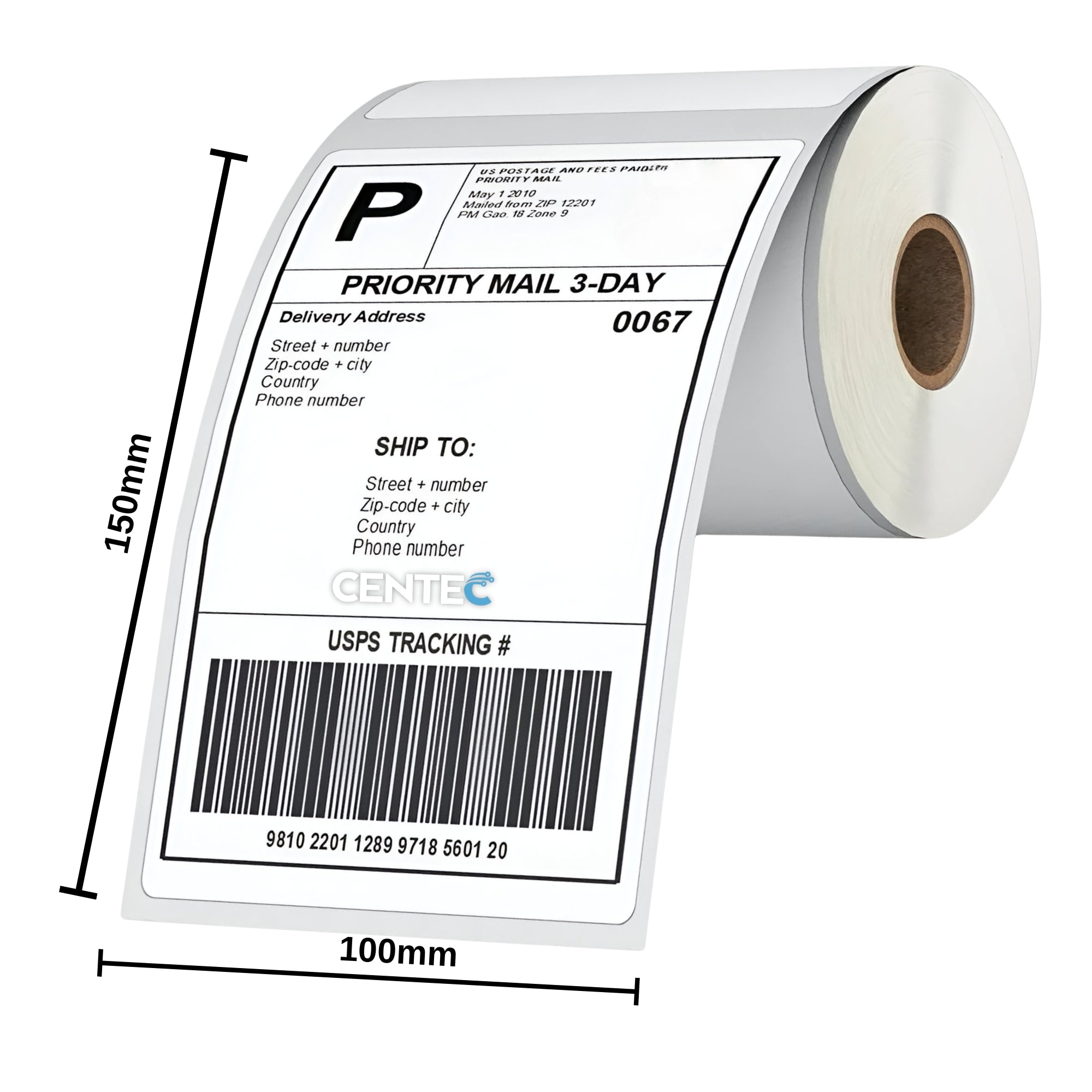 Pack de 5000 Etiquetas Térmicas Autoadhesivas 100x150mm 10UN