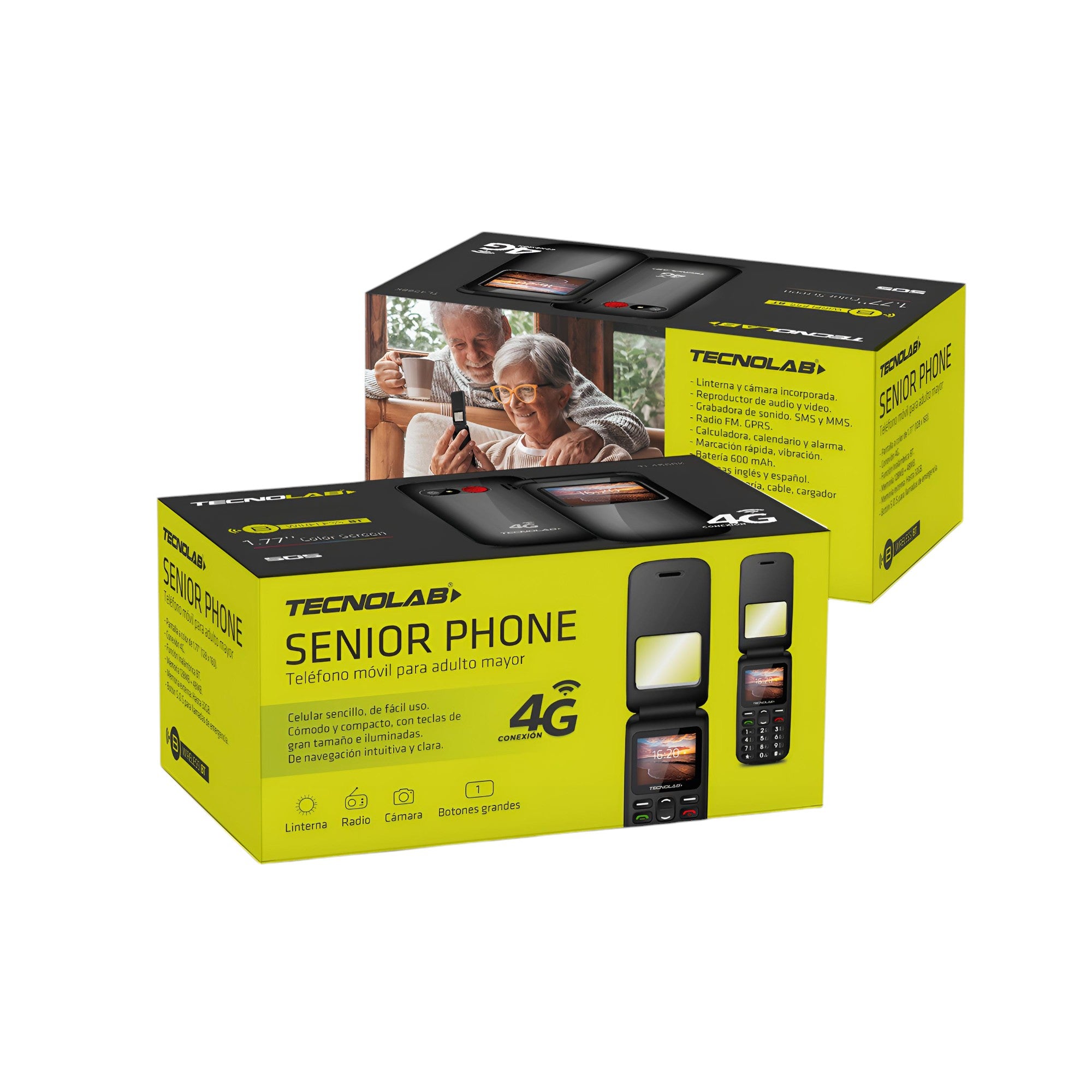 Teléfono Senior Adulto Mayor Tipo Almeja Modo S.O.S 4G 456BK