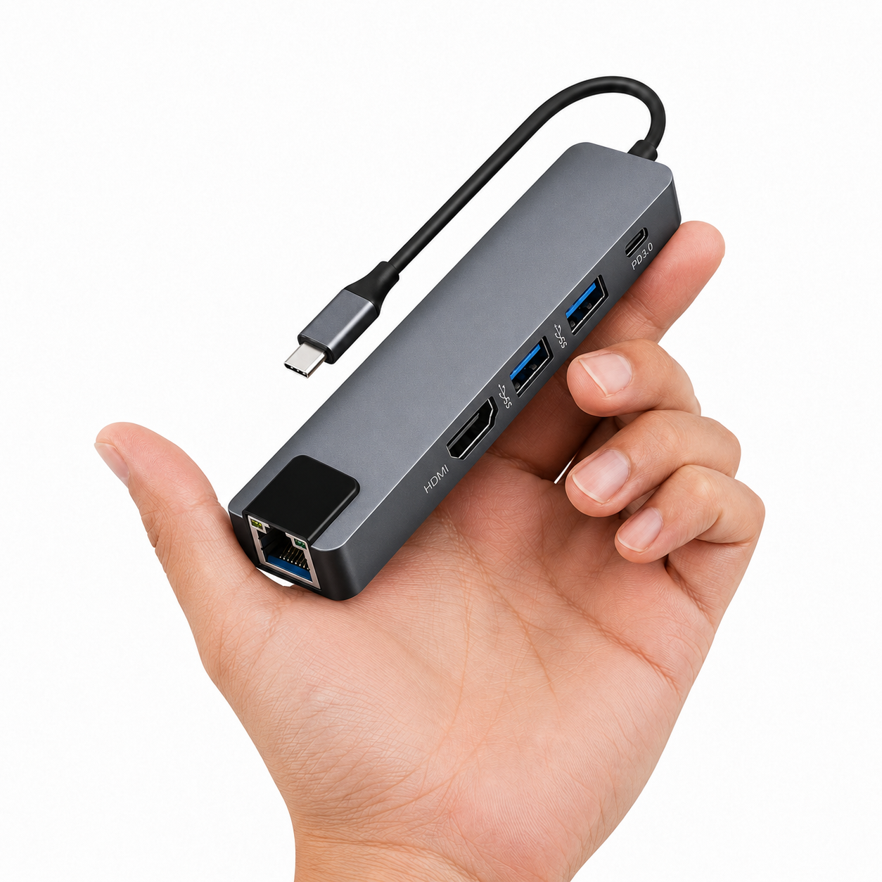 Docking Station Type-C 100W + HDMI 4K+ Ethernet+ Hub USB 3.0