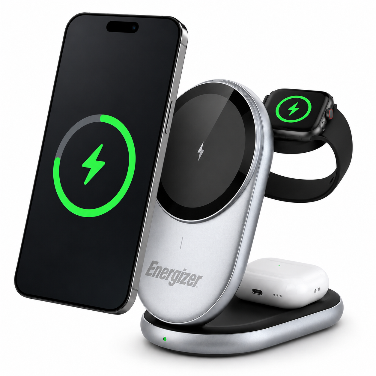Base de Carga Inalámbrica Magnética Energizer 15W  3en1