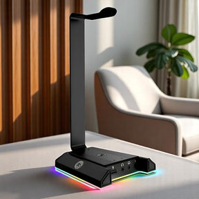 Soporte de Audífonos Full RGB Multimedia 7.1 + Puertos USB