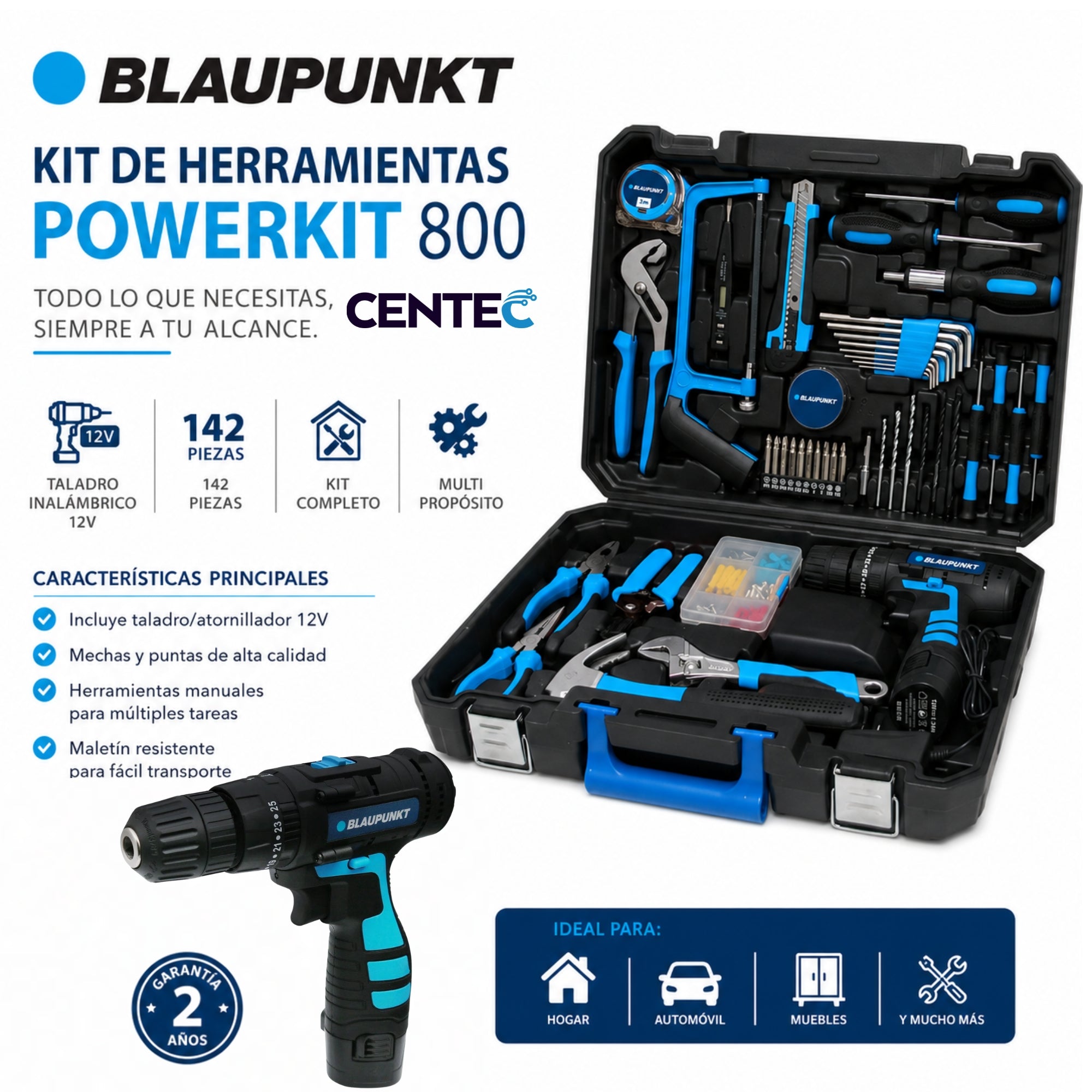 Kit de Herramientas Multiusos +Desatornillador Eléctrico 12V