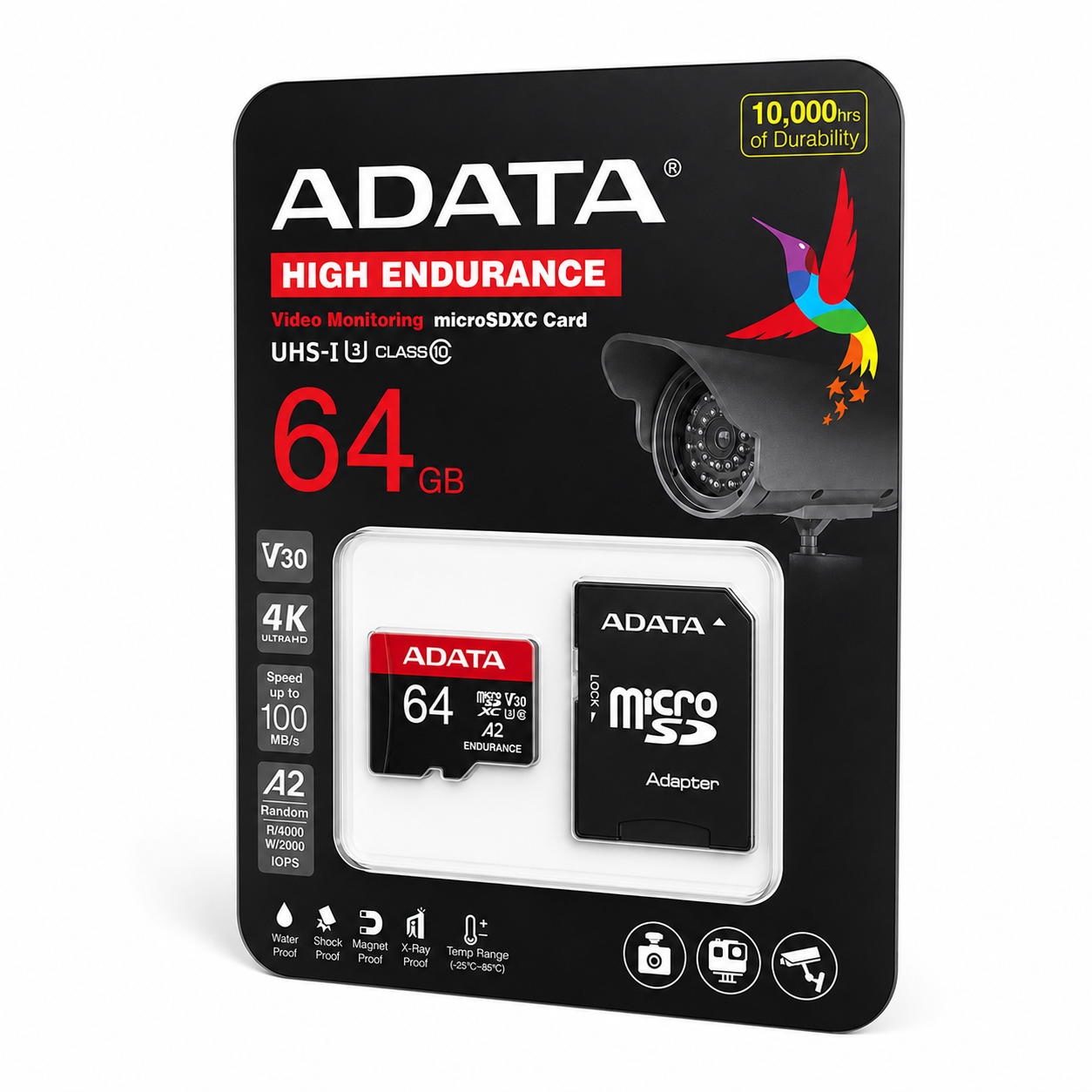 Memoria Micro SD Adata 64GB Clase 10 para 4K High Endurance