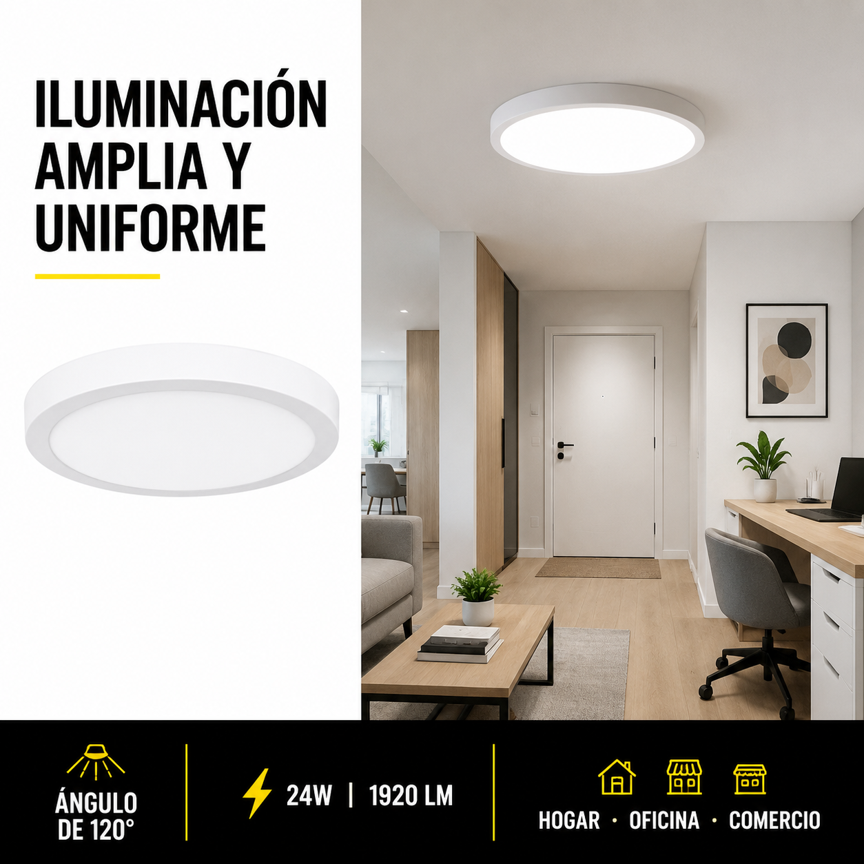 Plafón Led Sobrepuesto 24W CCT Luz Cálida/ Neutra/ Fría 29CM