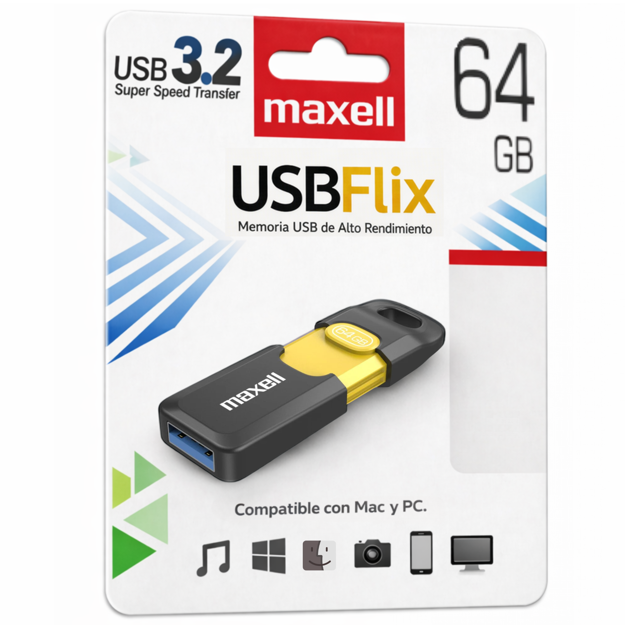 Pendrive Maxell Flix 64GB USB 3.2 High Speed