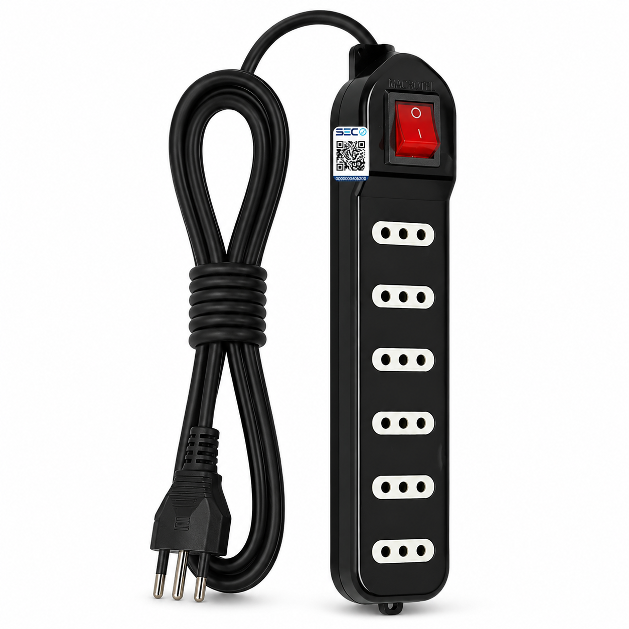 Alargador de 3MT Certificado 6 POS + Switch Corta Corriente ME-070B