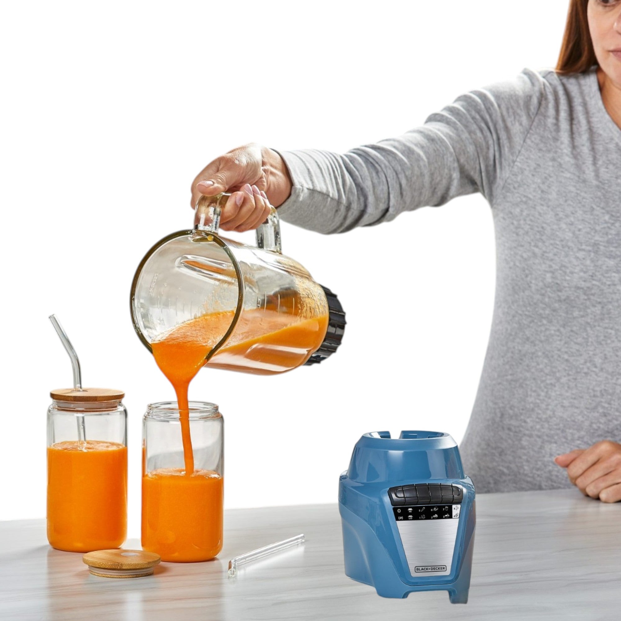Licuadora Black+Decker 700W Vaso de Vidrio 1.5L Calipso