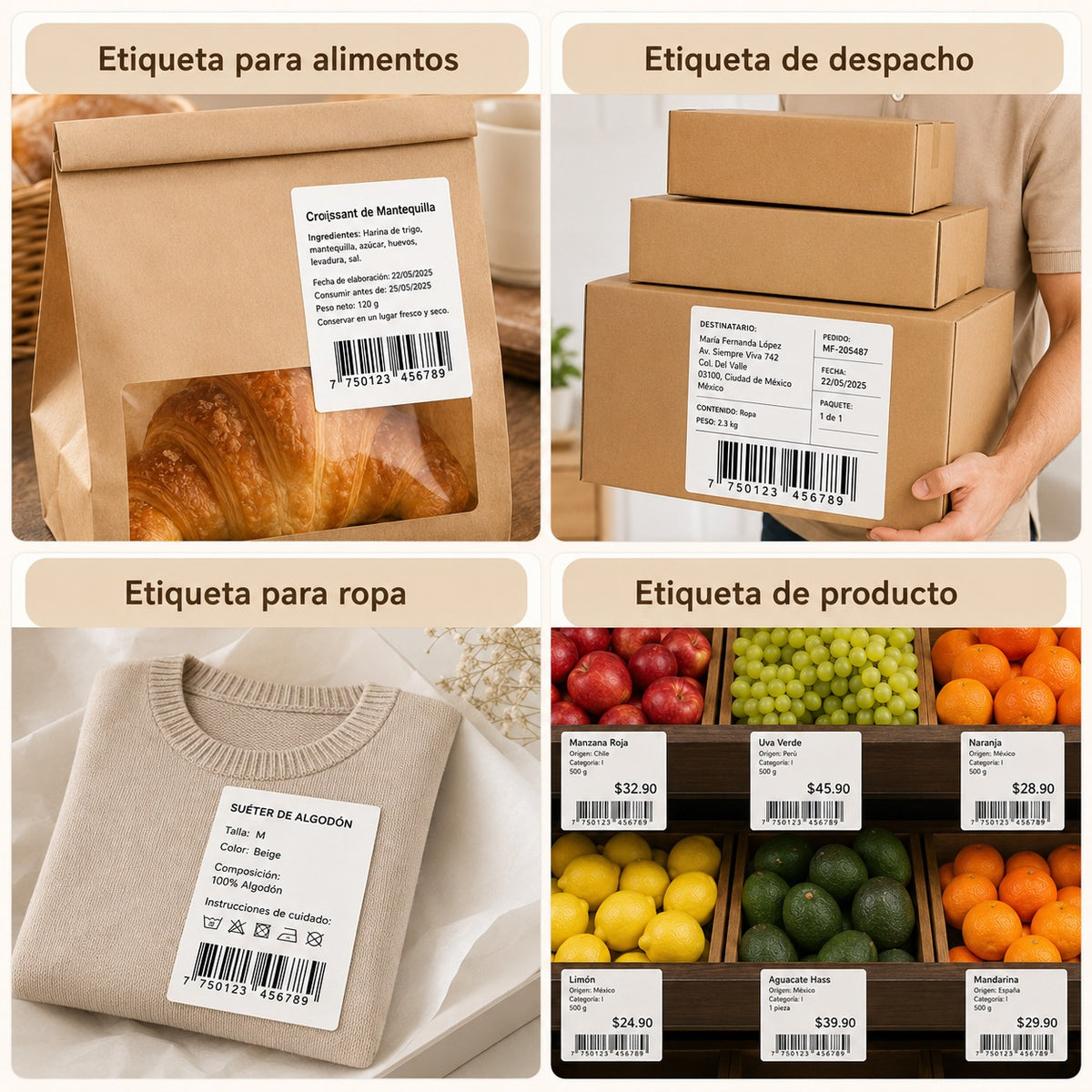 Pack de 5000 Etiquetas Térmicas Autoadhesivas 100x150mm 10UN