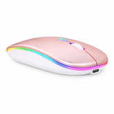 Mouse Dual Inalámbrico Rosado Recargable Bluetooth + USB 2G
