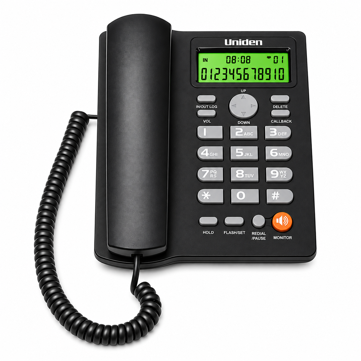 Teléfono De Red Fija Uniden Con Manos Libre Sobre Mesa 7413