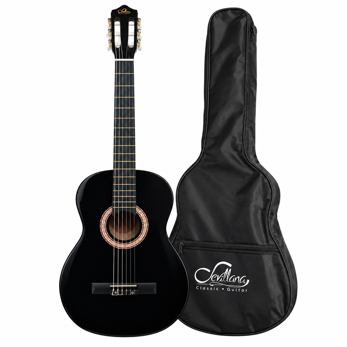 Guitarra Clásica Sevillana 30” para Niños Negro + Funda 8454