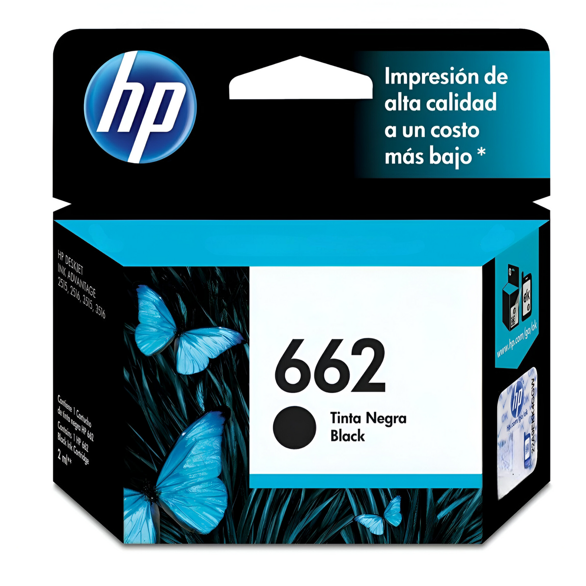 Tinta HP 662 Negra Cartridge Original CZ103AL Black 2ML