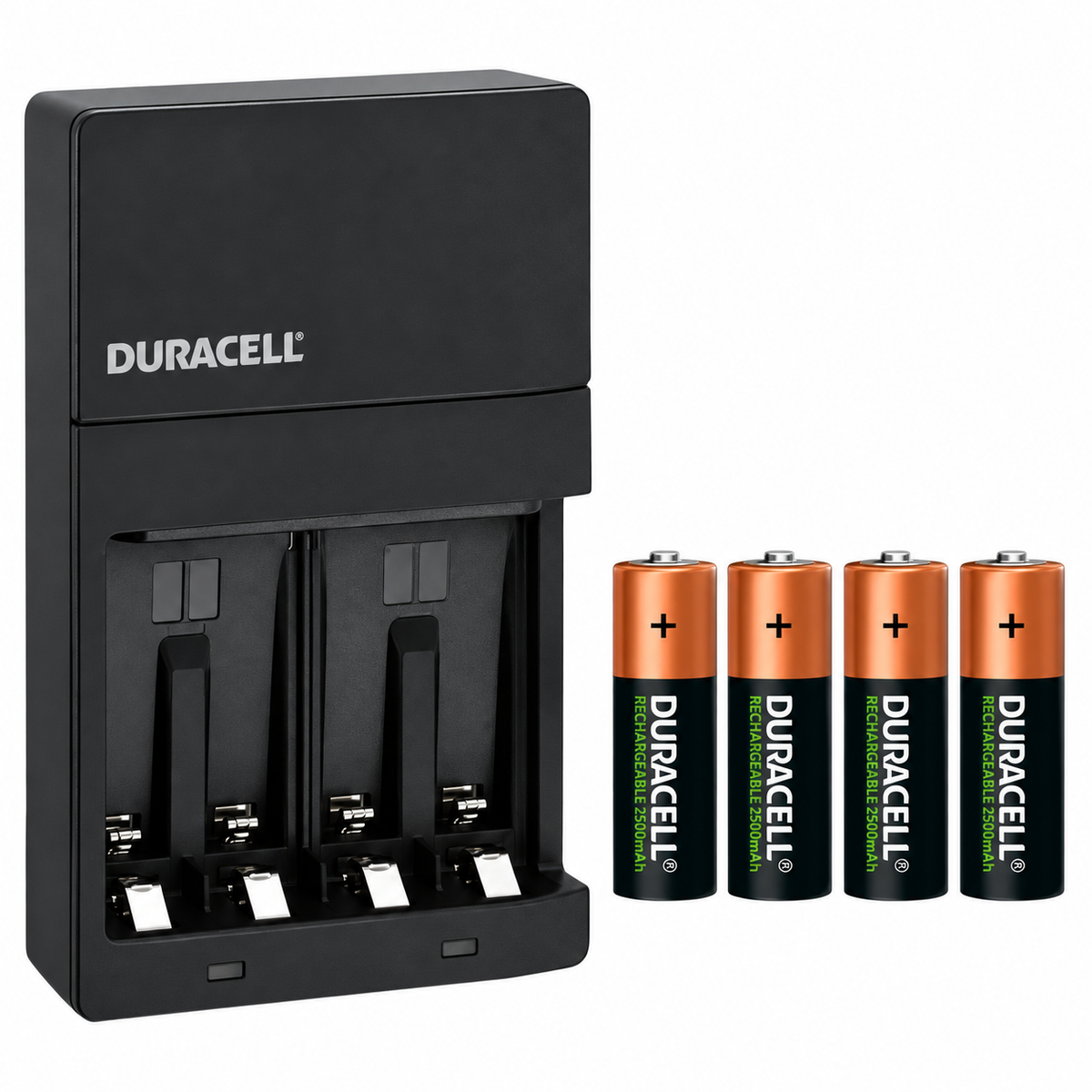 Cargador de Pilas Duracell + 4 Baterías A A Recargables