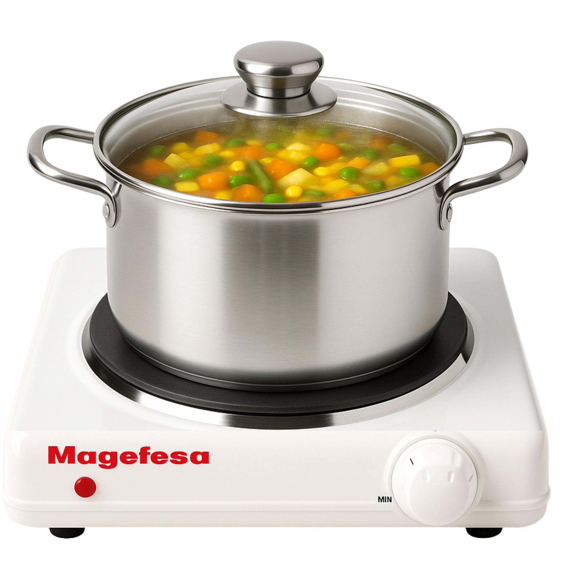 Cocina Electrica Magefesa Dinamic Inox Single MGF8012 1500w
