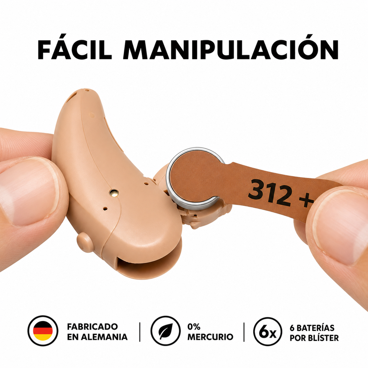 Pila Duracel 312 Auditiva - Pack de 6U Larga Duración