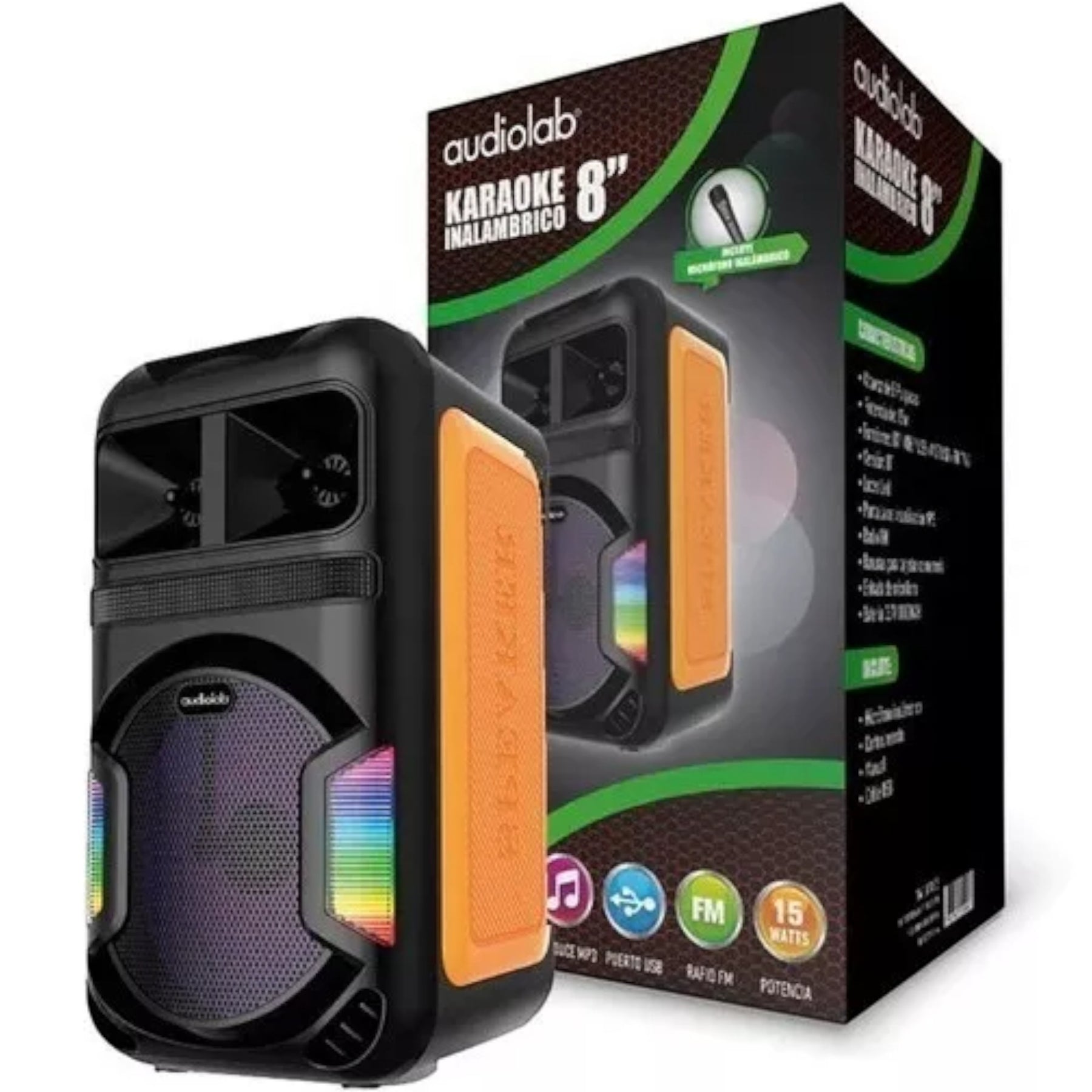 Parlante Karaoke RGB con Micrófono Inalámbrico Bluetooth 805