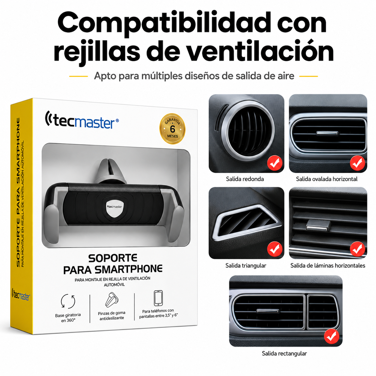 Soporte De Auto Para Rejilla Retráctil Tecmaster TM-AT-PH30