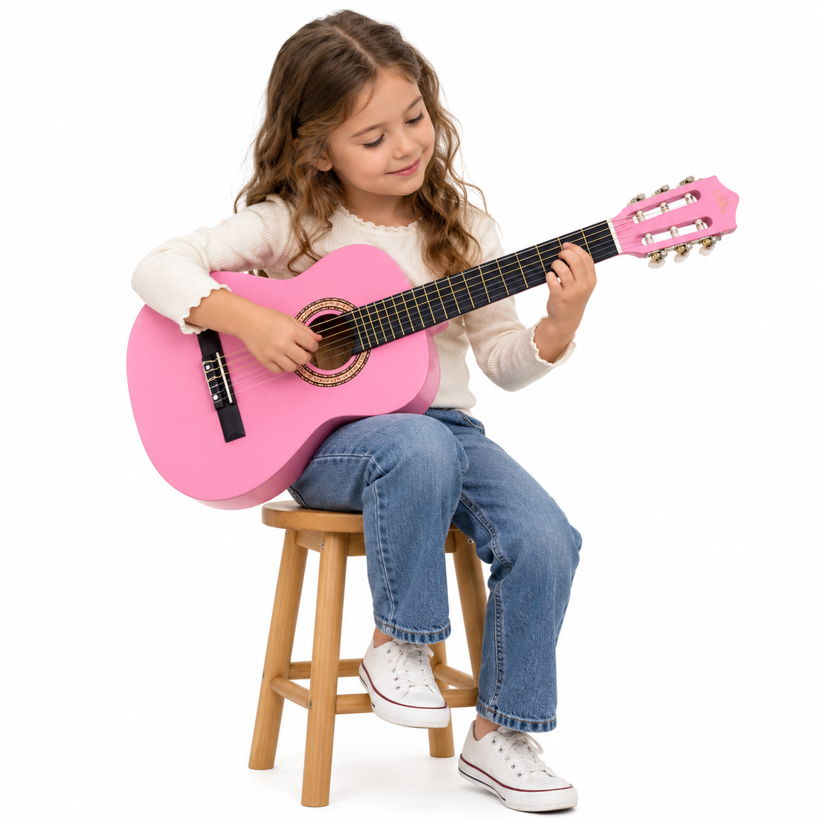 Guitarra Clásica Sevillana Rosada 30” Con Alma + Funda 8457