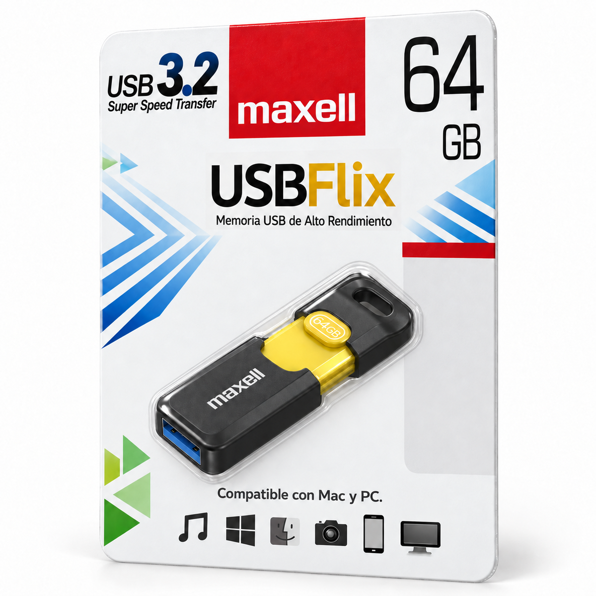 Pendrive Maxell Flix 64GB USB 3.2 High Speed