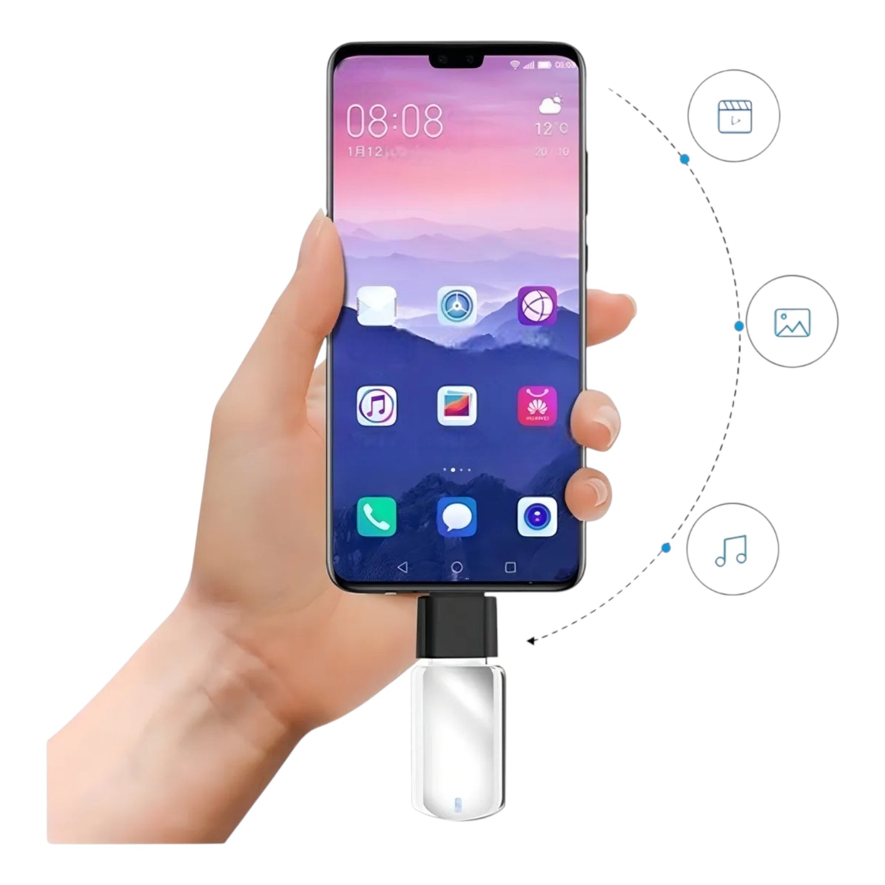Adaptador OTG  USB-C A USB Multiplataformas Smartphone y PC