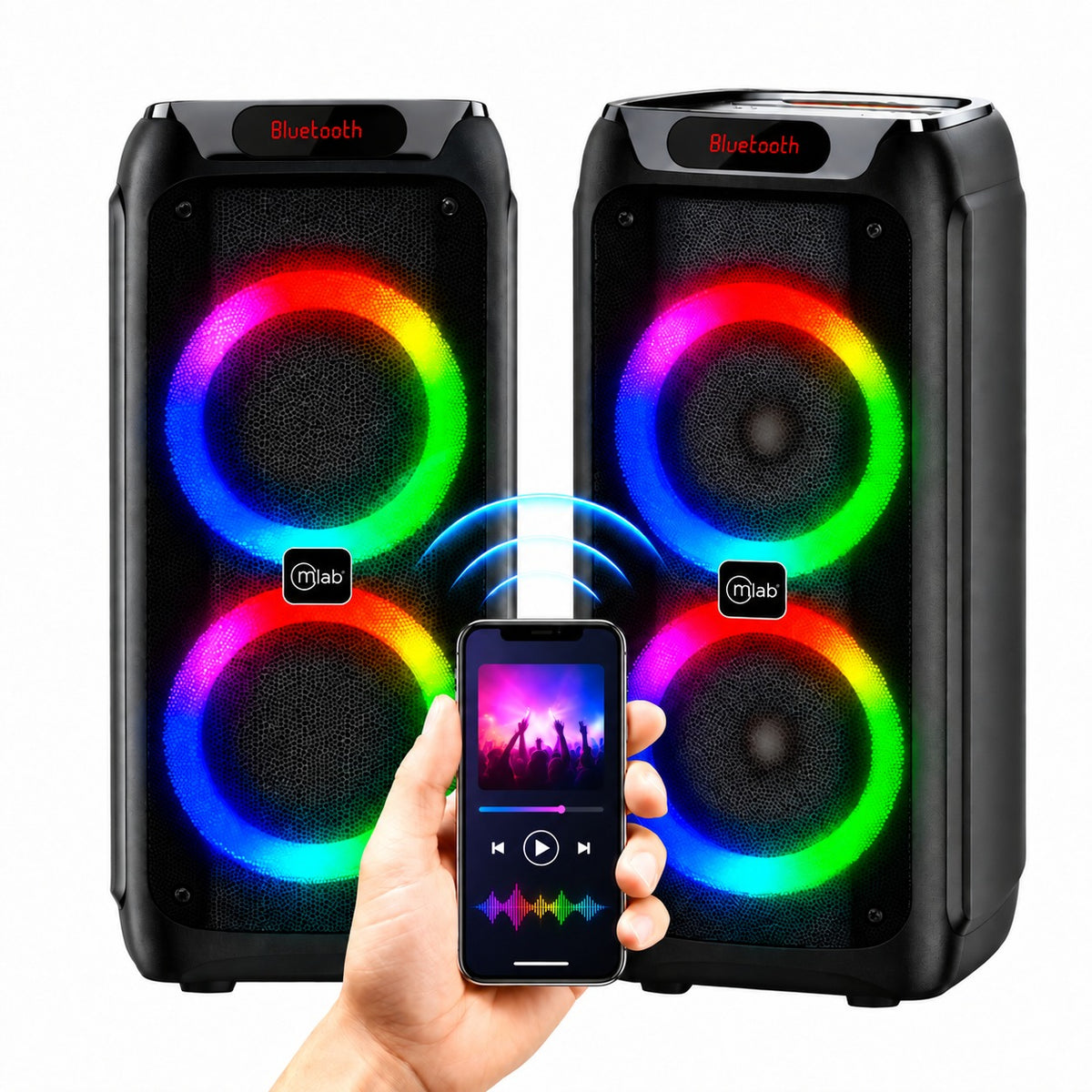 Parlante Karaoke 10" Mlab Flaming Power Bass MicWireless 75W
