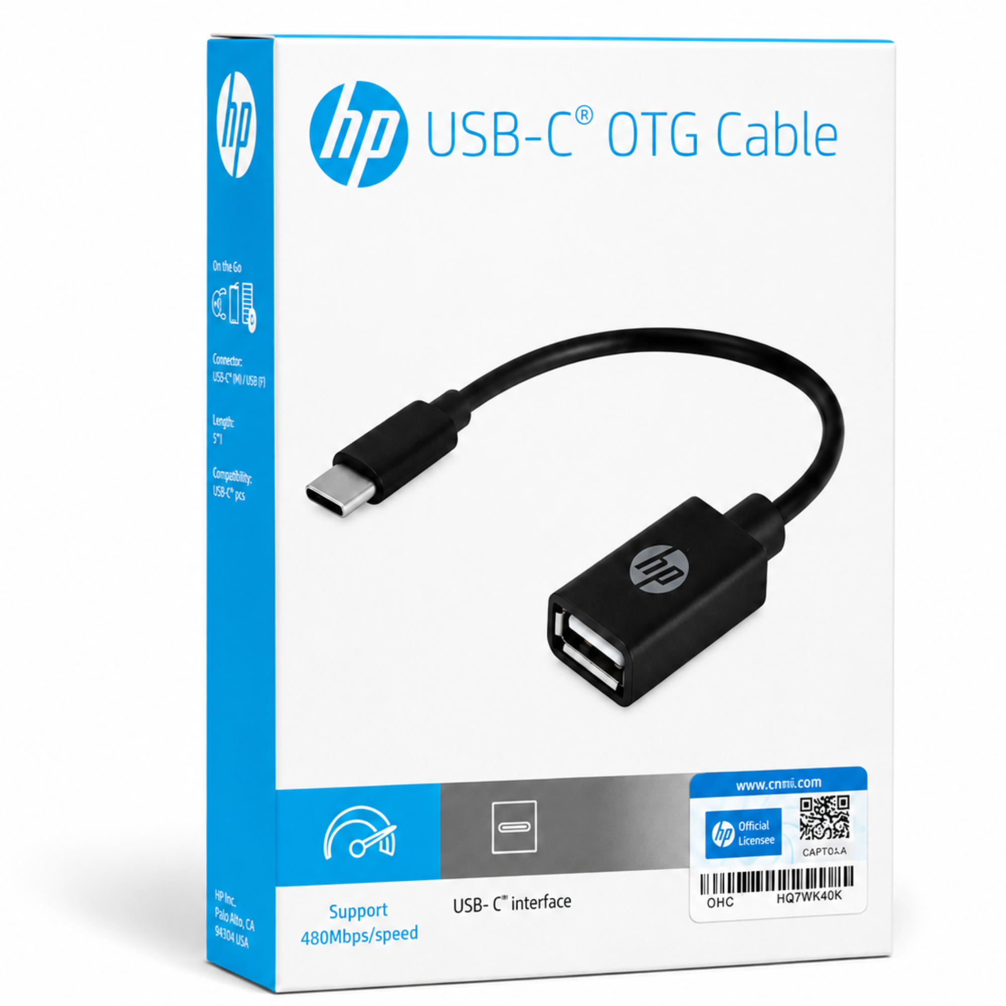 Cable Adaptador OTG USB-C a USB 2.0 HP DHC-TC113