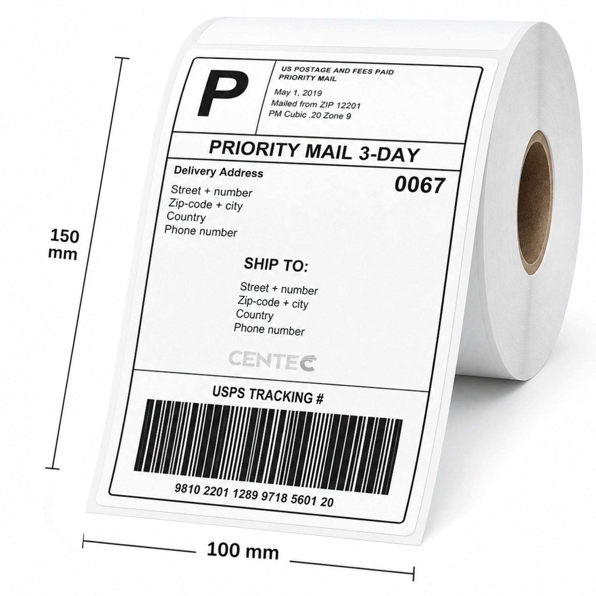 Pack de 5000 Etiquetas Térmicas Autoadhesivas 100x150mm 10UN
