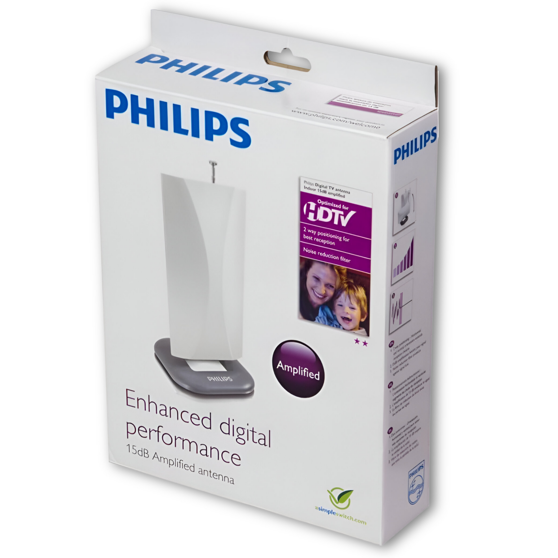Antena de TV Digital 4K HDTV Philips Amplified High Power