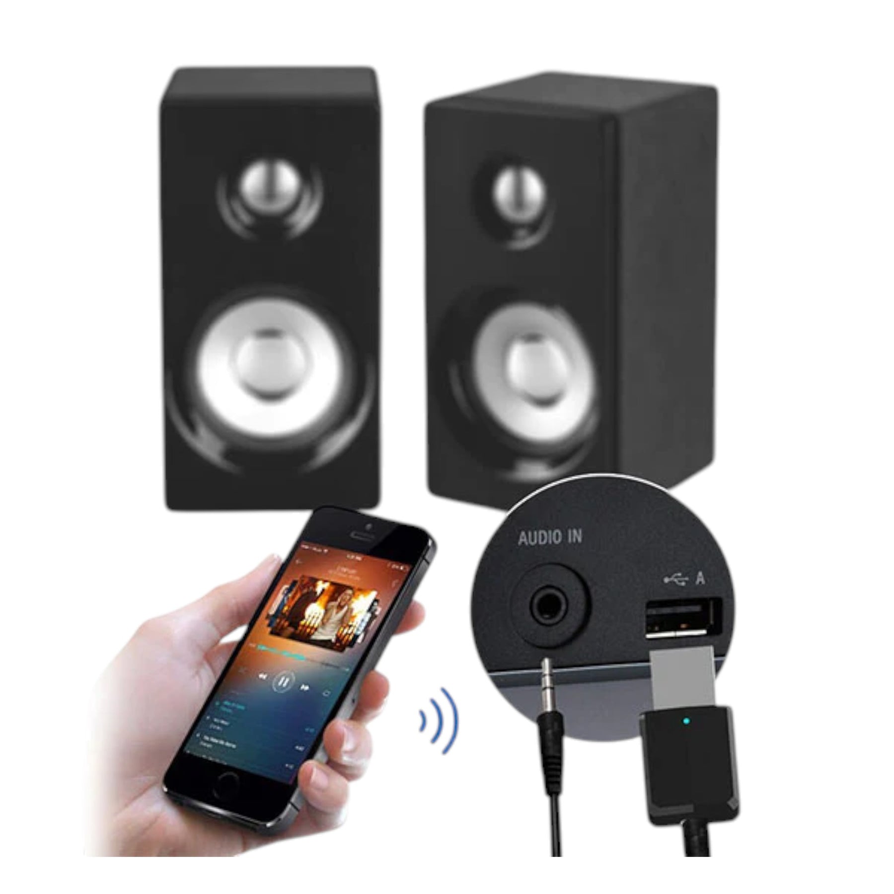 Transmisor y Receptor Bluetooth de Audio y Datos RX - TX  BT 5.0 Pantalla LCD