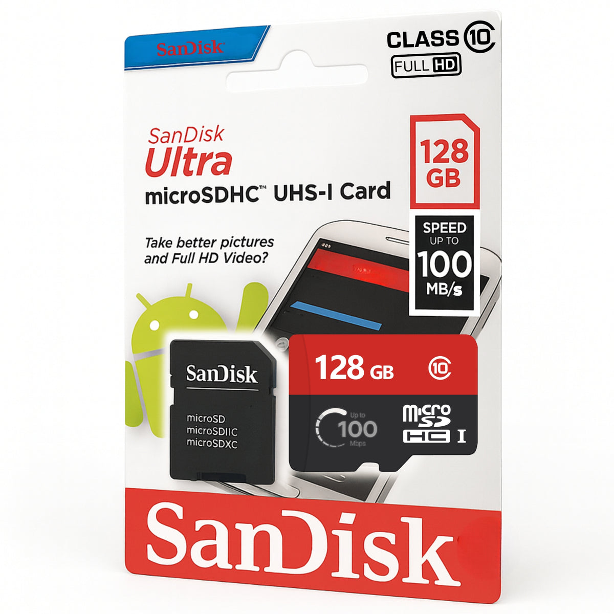 Memoria Micro SD Sandisk 128 GB 100Mbps Clase 10 Deluxe