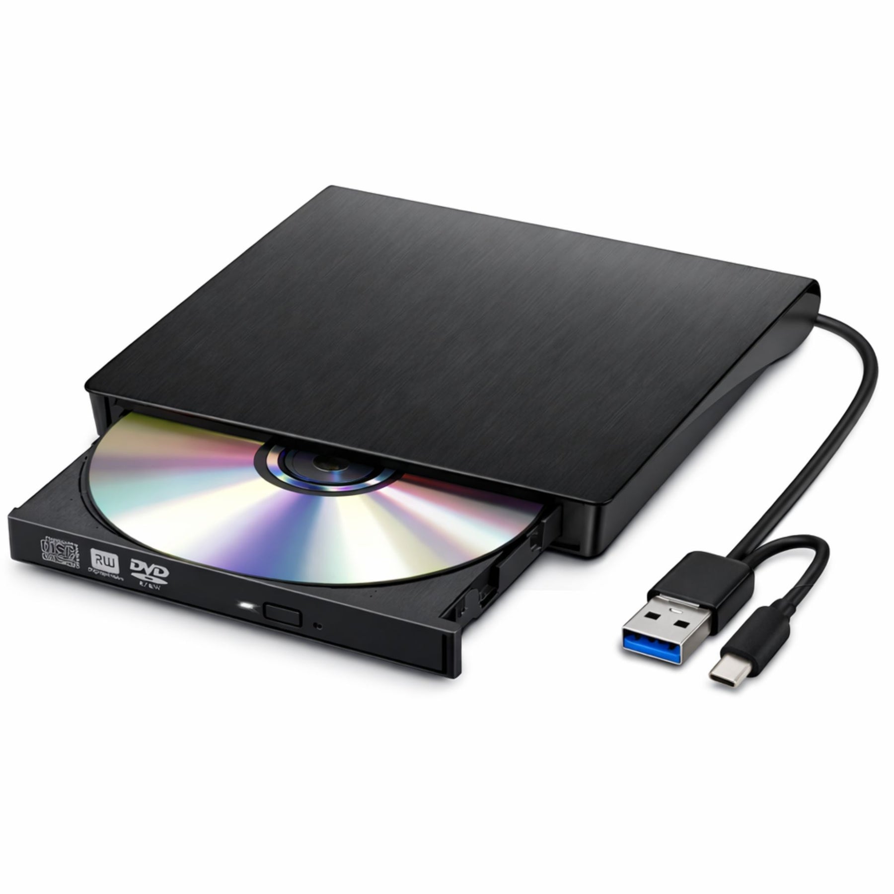 Grabador y Lector Externo de CD/DVD Dual USB / USB-C RD12X