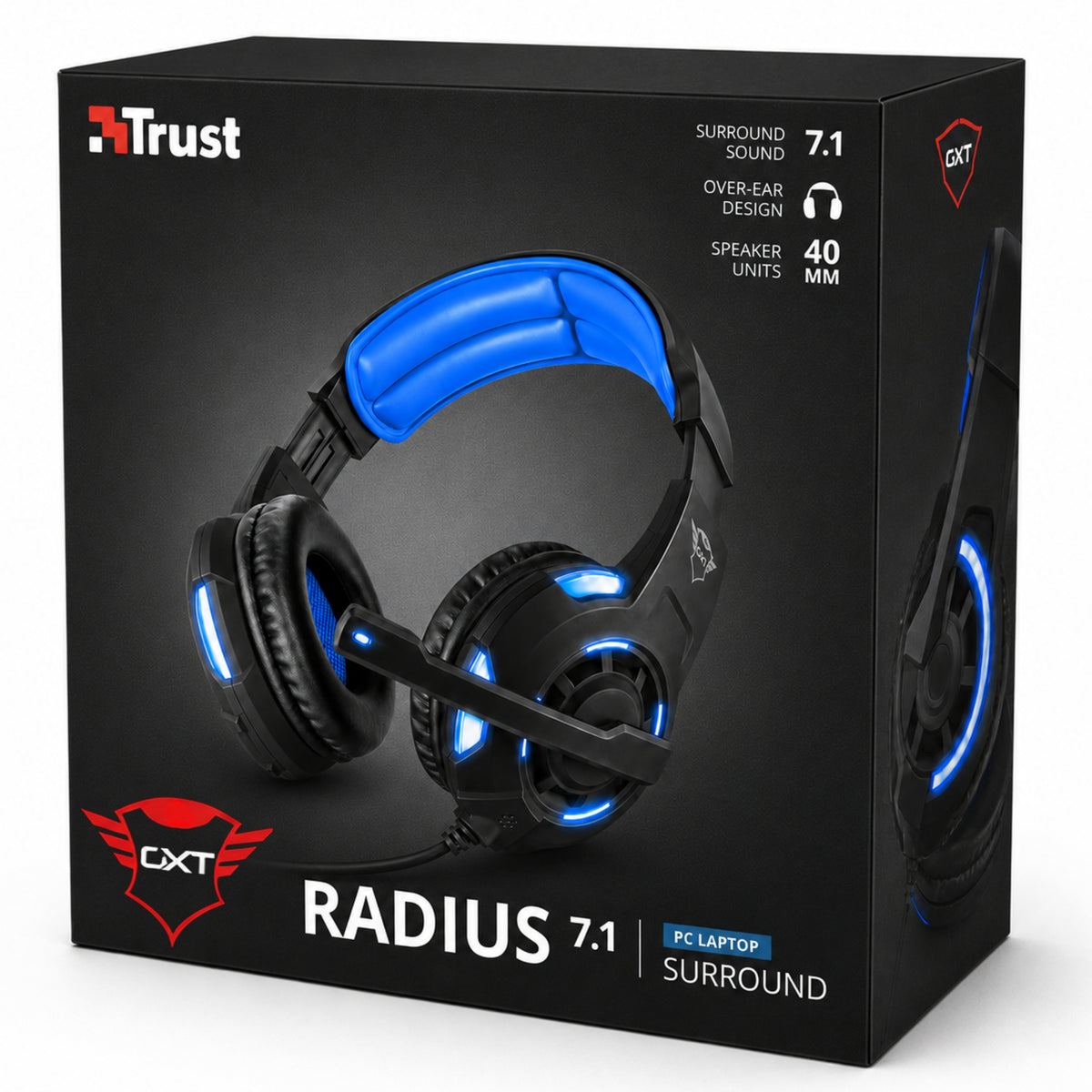 AUDIFONOS GAMER TRUST RADIUS 7.1 USB SURROUND GXT350 negro