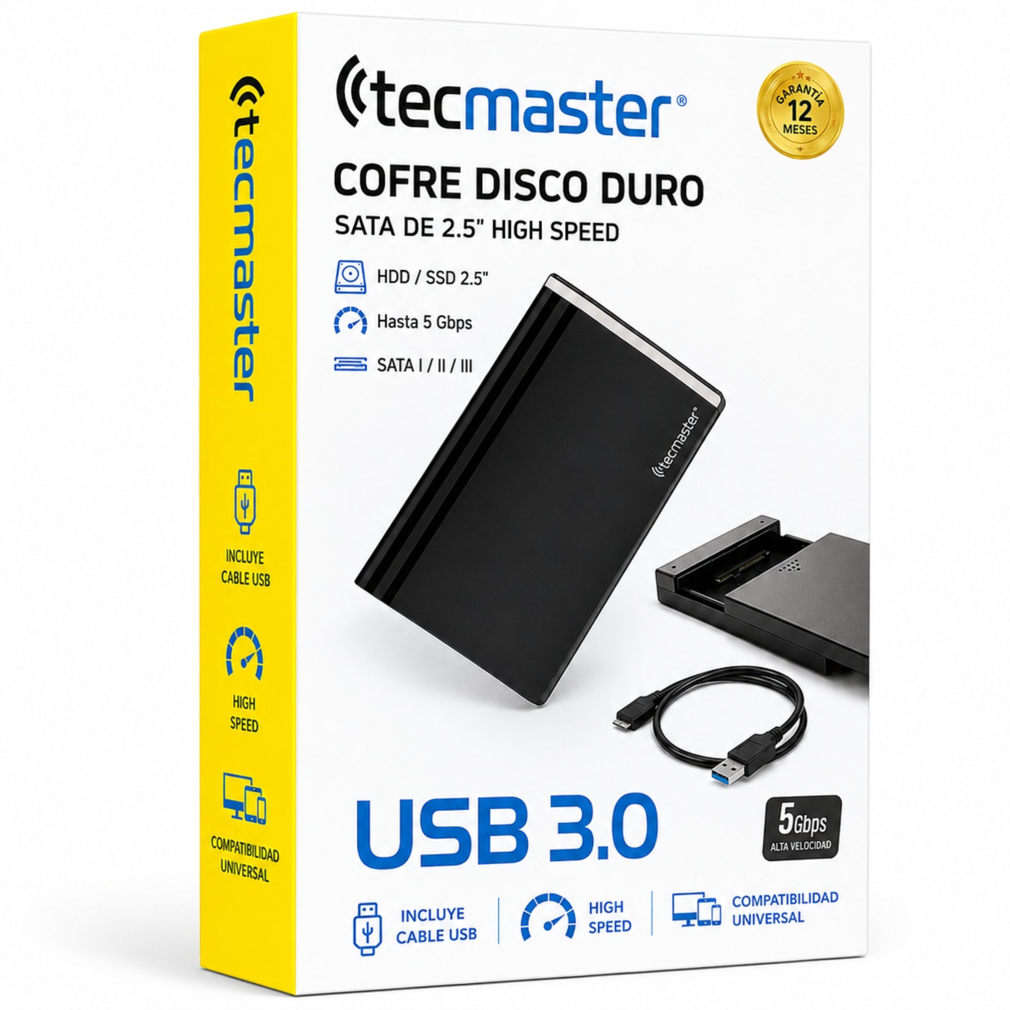 Cofre para Discos Duros y SSD de 2.5” USB 3.0 High Speed