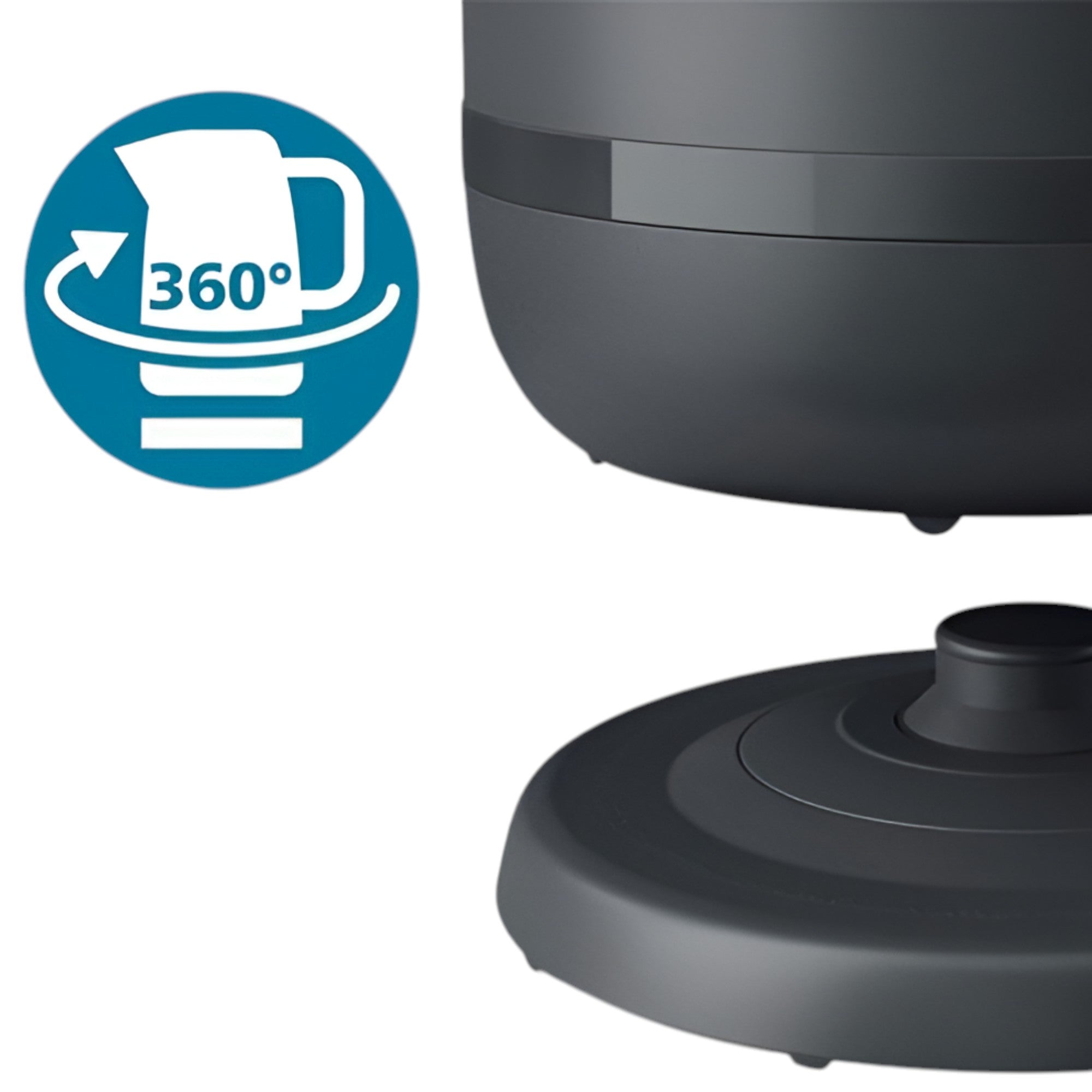 Hervidor Philips 1.7 Litros con Base Giratoria de 360° Black